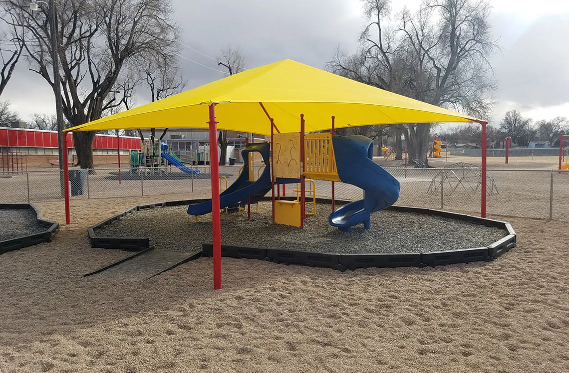 Fully shaded playground at Otero Junior College
